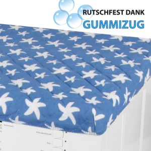 Bestlivings Trockner-/Waschmaschinenbezug, 60x60 cm, Seestern Dunkelblau, Frottee mit Gummizug.
