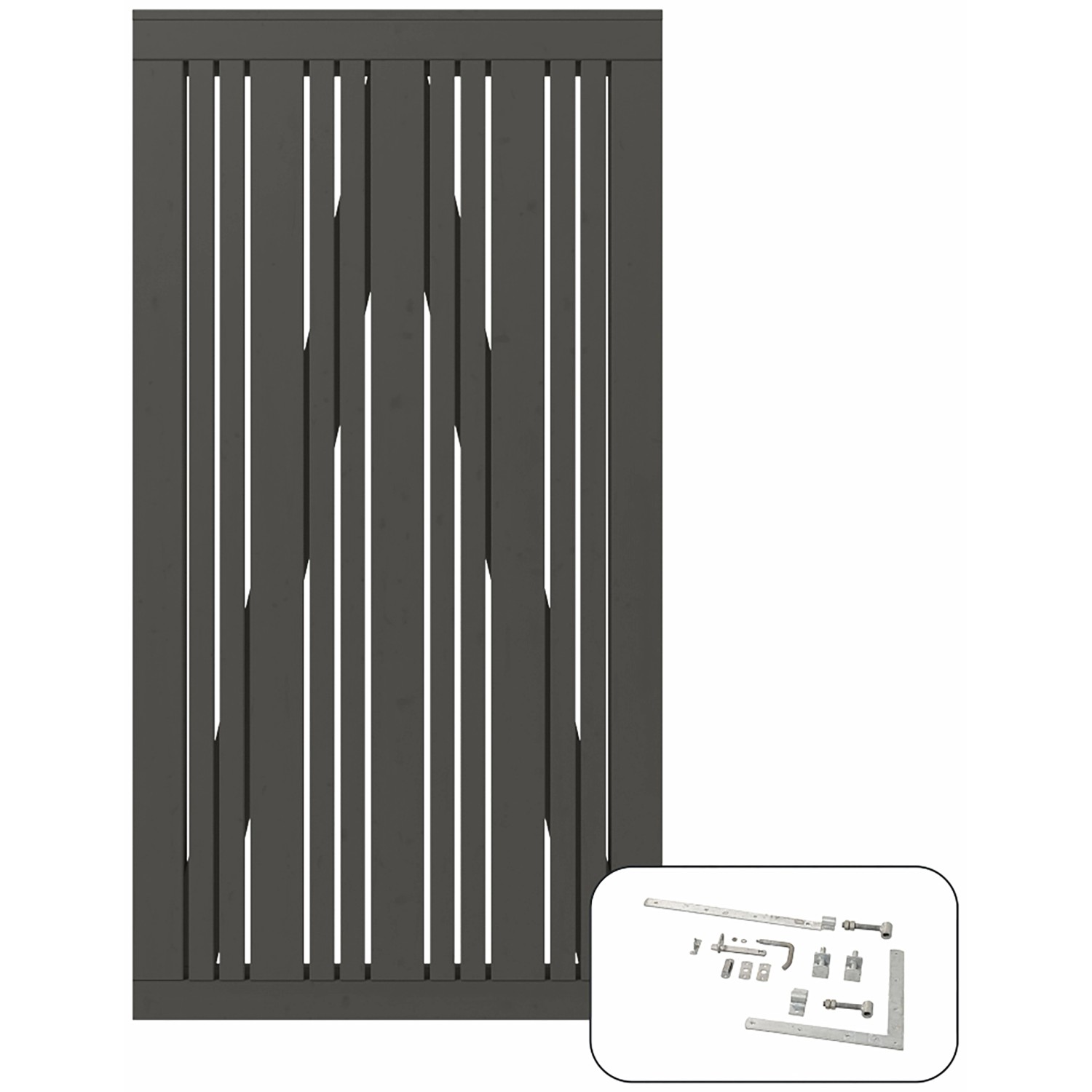 Einzeltor Tangent Nadelholz Umbragrau 95 cm x 180 cm günstig online kaufen