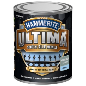 Dose Hammerite Ultima Metallschutzlack, verkehrsgrau, glänzend, 750ml. Rostschutz, Grundierung und Lack in einem.
