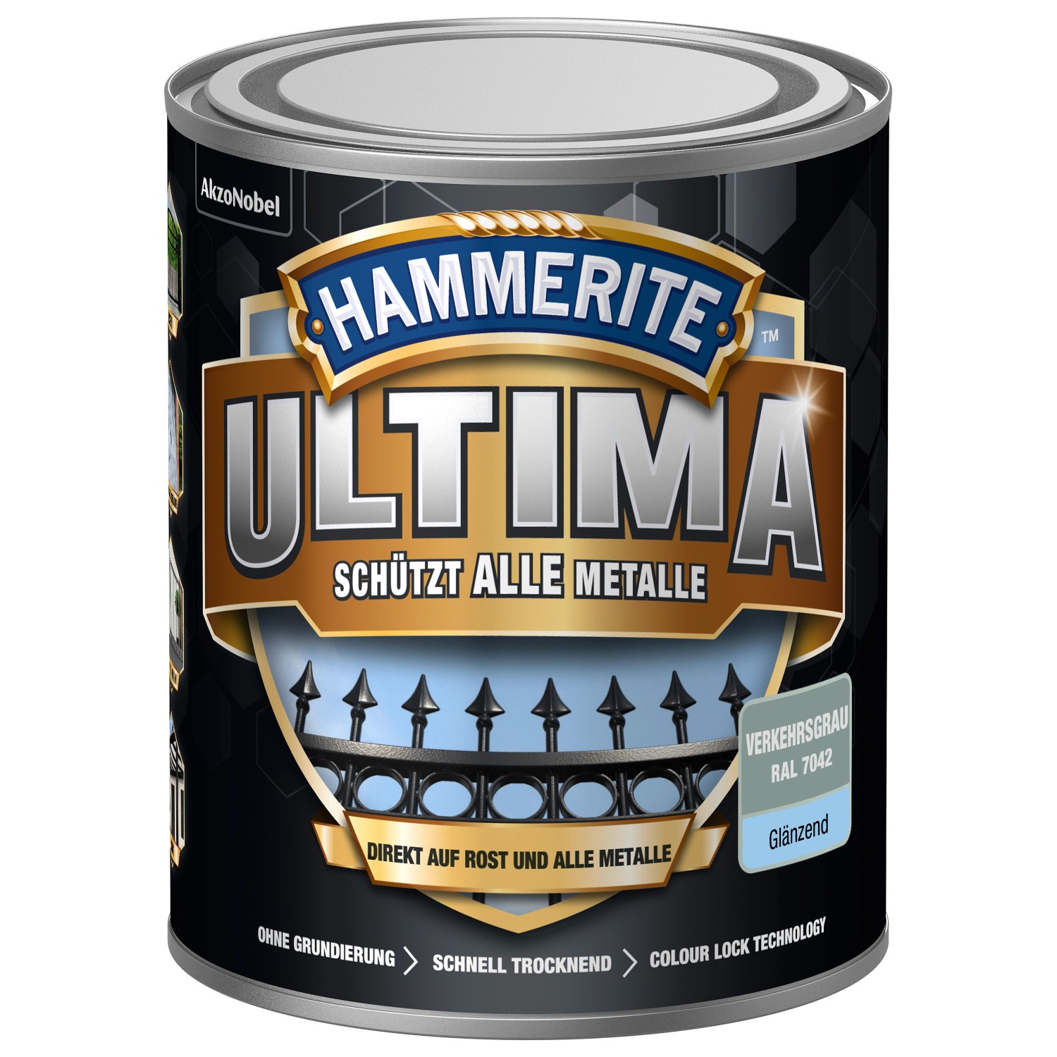 Hammerite Ultima Premium Metall-Schutzlack glänzend Verkehrsgrau 750 ml günstig online kaufen