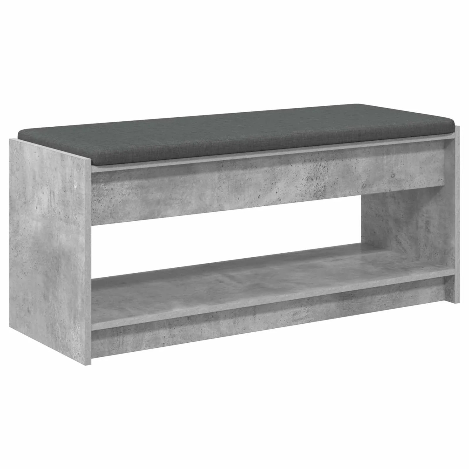 vidaXL Flurbank mit Kissen mit Regal Betongrau 103 x 38 x 45 cm 891587