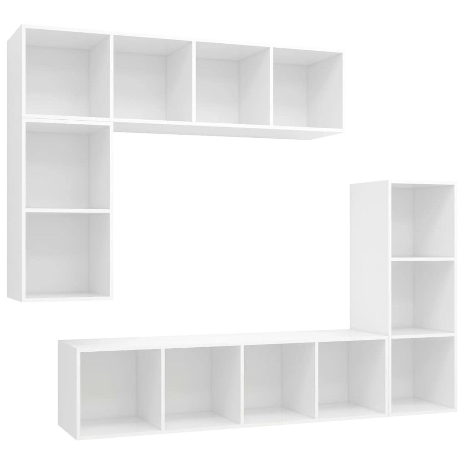 vidaXL 4-Tlg TV-Schrank-Set Weiß Holzwerkstoff 3079817