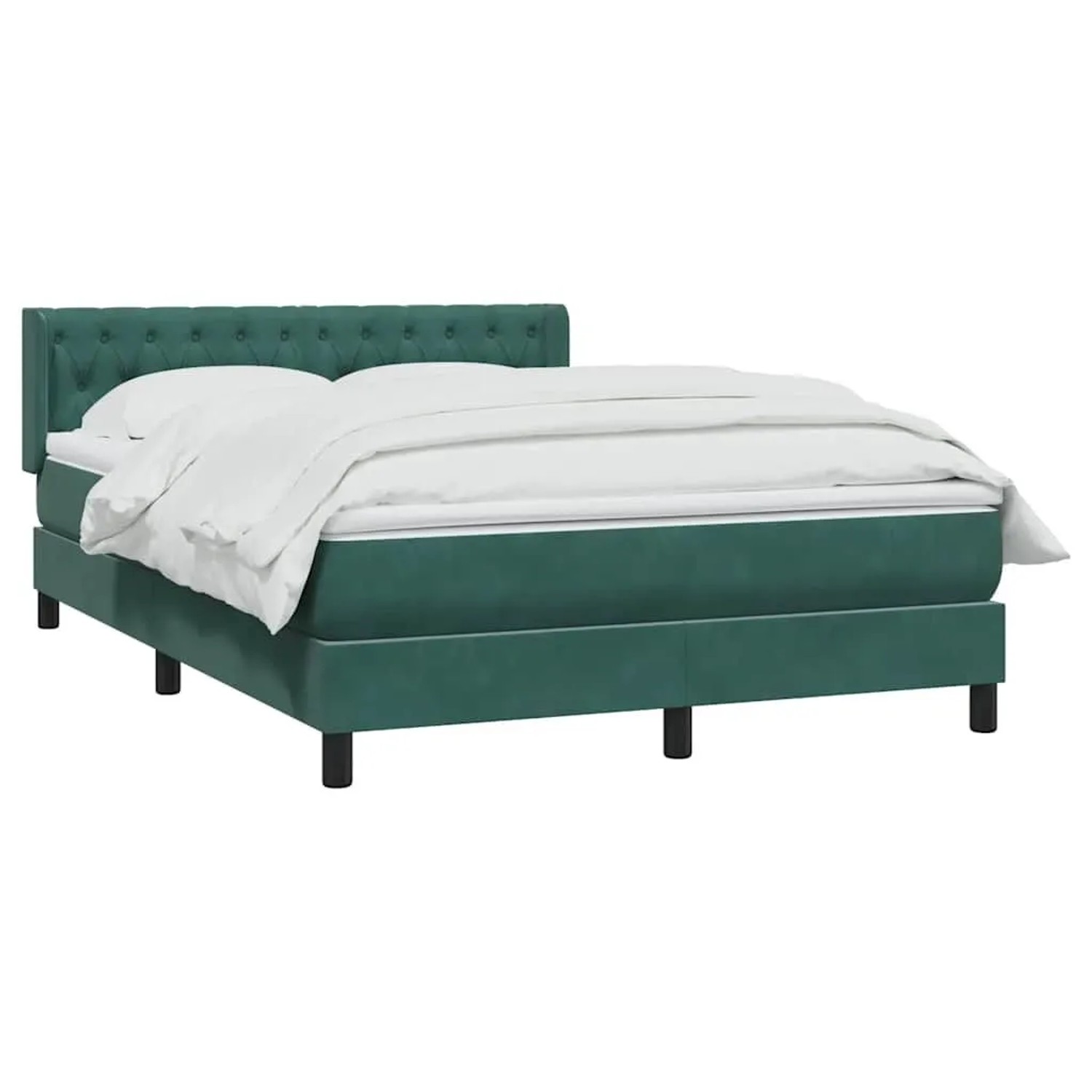 vidaXL Boxspringbett mit Matratze Dunkelgrün 160x210 cm Samt 3318372 günstig online kaufen