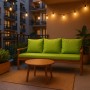 Setgarden Bankkissen Lemon: 2-Sitzer Gartenbank mit grünen Kissen und Auflagen.