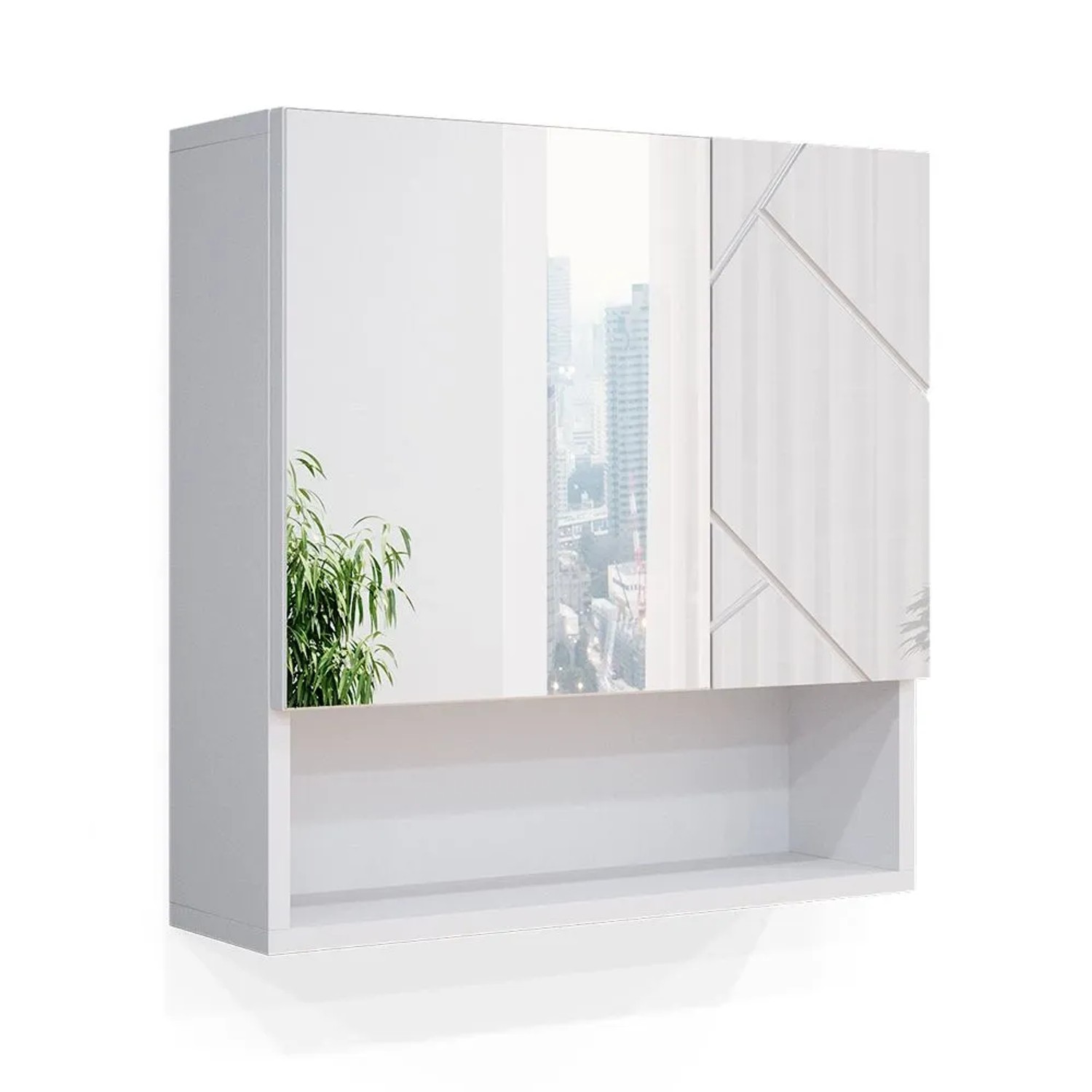 Vicco Badspiegelschrank Irma Weiß Hochglanz 54 x 55