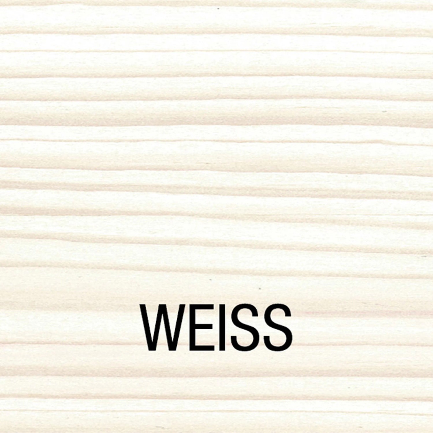 Holzbeize Weiß von Bondex, Farbansicht auf hellem Holz mit Maserung.
