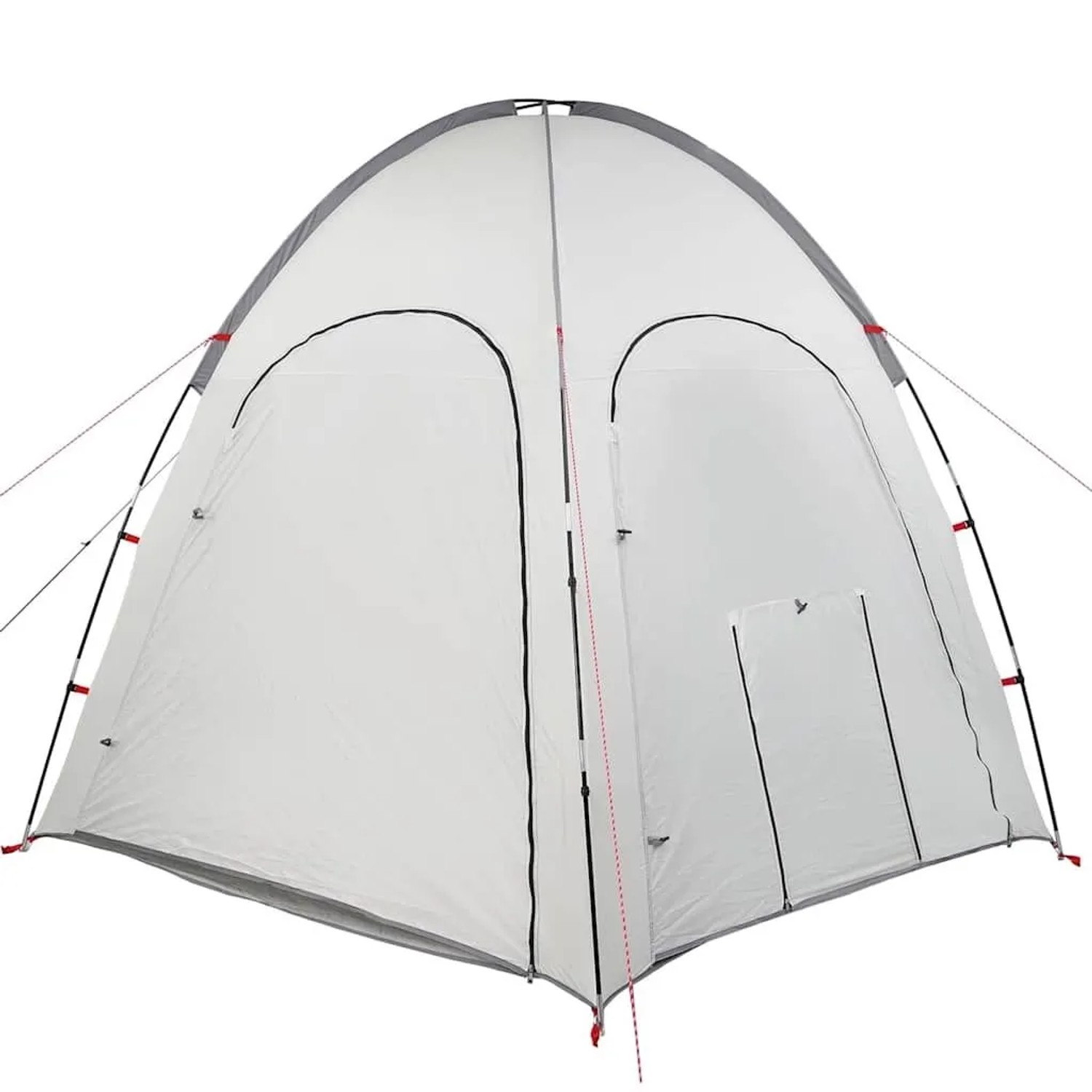 Graues vidaXL Poolzelt in Kuppelform aus Polyester mit Reißverschluss-Eingang und Abspannseilen. Ideal als Pavillon.