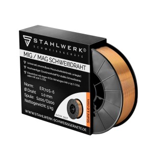 STAHLWERK Schweißdraht MIG MAG ER70S-6, 1,0 mm, 5 kg Rolle.