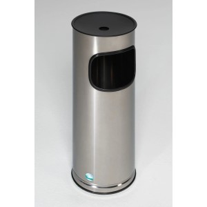 PROREGAL Klassischer Runder Kombiascher HxBxT 61 x 25 x 25 cm Edelstahl