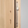 Detailansicht: Holz-Nebeneingangstür NET 501 Fichte Natur, Anschlag rechts, mit Schlosskasten.