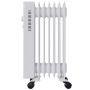 Weißer TroniTechnik Ölradiator TT OR 207 mit 7 Rippen und 3 Heizstufen auf Rollen.