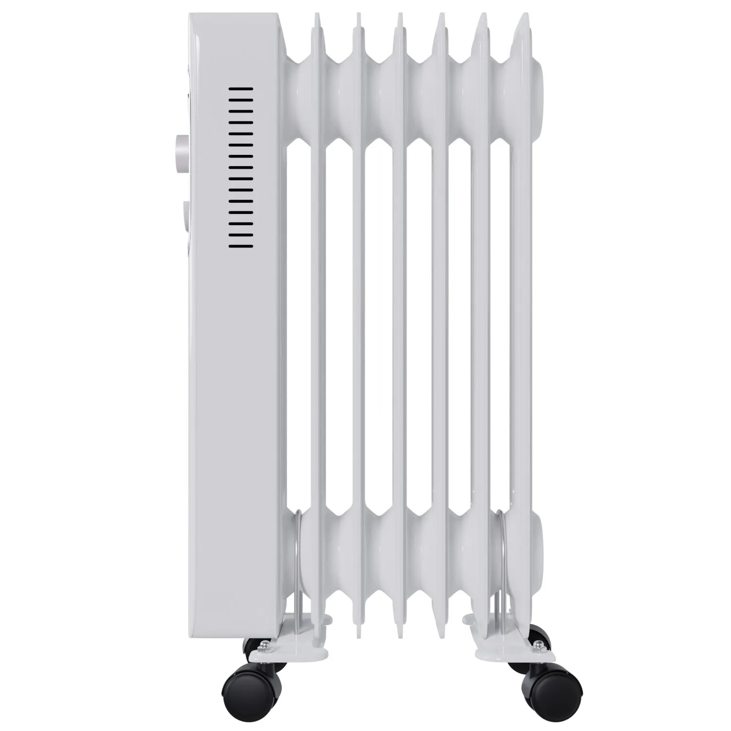 Weißer TroniTechnik Ölradiator TT OR 207 mit 7 Rippen und 3 Heizstufen auf Rollen.