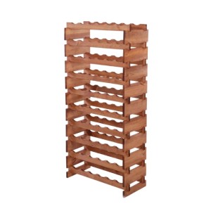 Weinregal VINOTECA FLEX PRO aus geöltem Kiefernholz für 60 Flaschen auf 10 Ebenen.