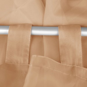 Beige Dekoschals Noella, 2er-Pack Voile mit Schlaufenaufhängung für Gardinenstange.