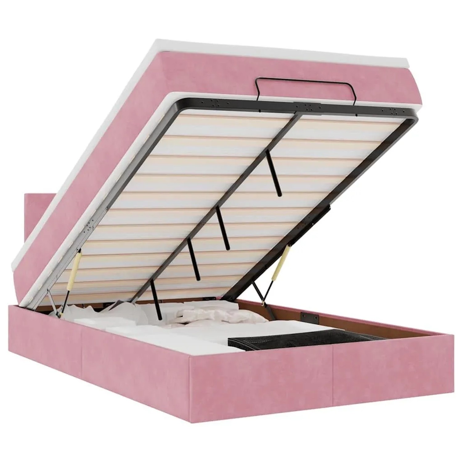 vidaXL Ottoman-Bett mit Matratze Rosa 120x190 cm Samt 3311692