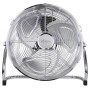 TroniTechnik Bodenventilator Windmaschine, 70W, ⌀35cm, drei Geschwindigkeitsstufen, silberfarben.