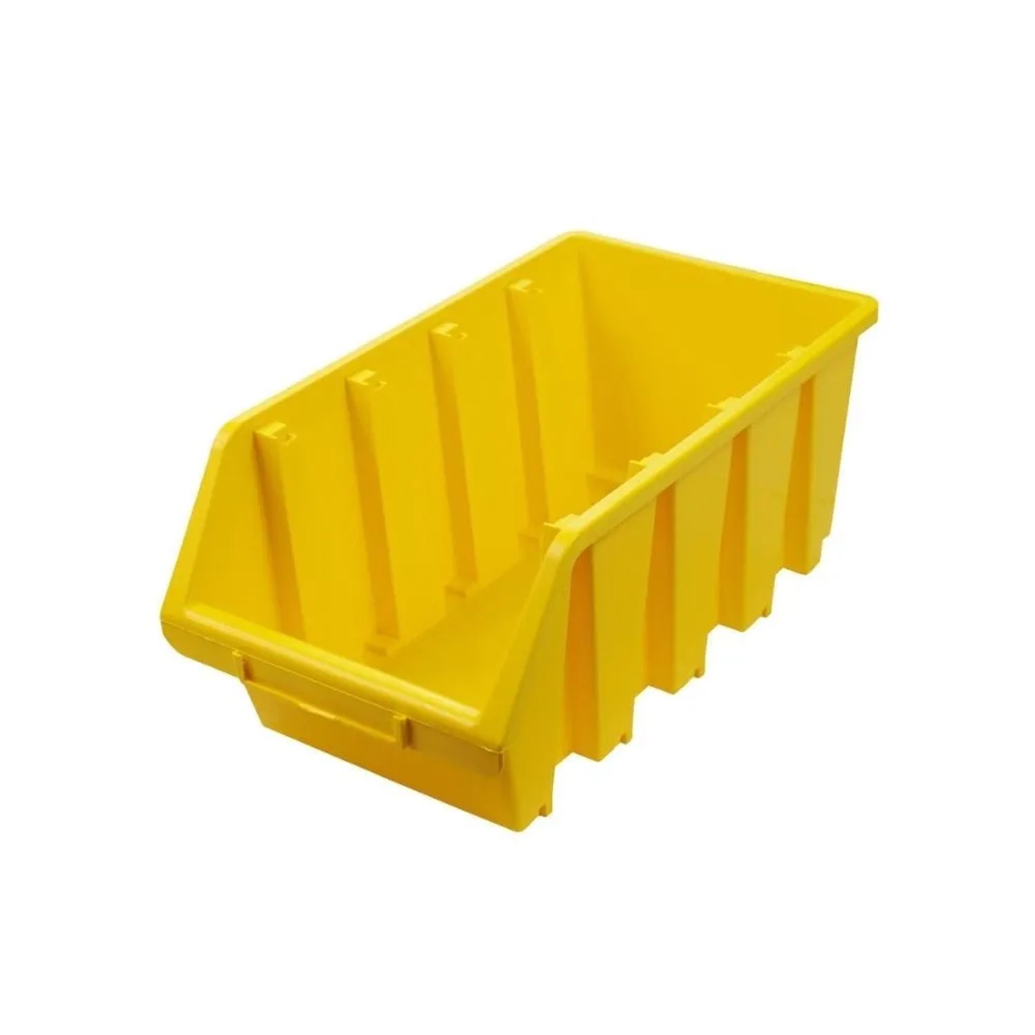 Gelbe PROREGAL Sichtlagerbox aus Polypropylen, 15,5x20,4x34 cm, für Aufbewahrungssysteme.