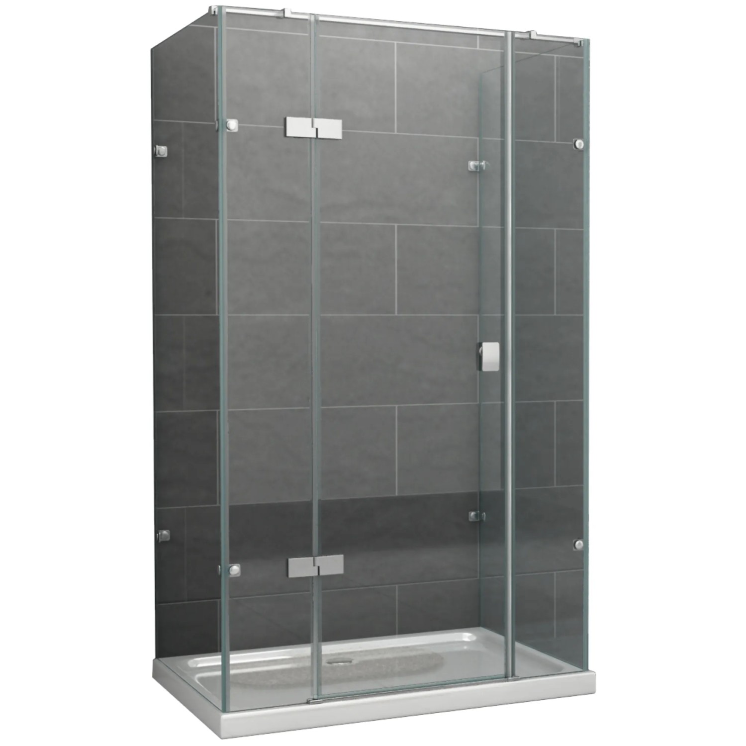 Dein Bau Projekt Duschkabine Klarglas 120 x 195 x 80 cm m. Wanne DIN Links