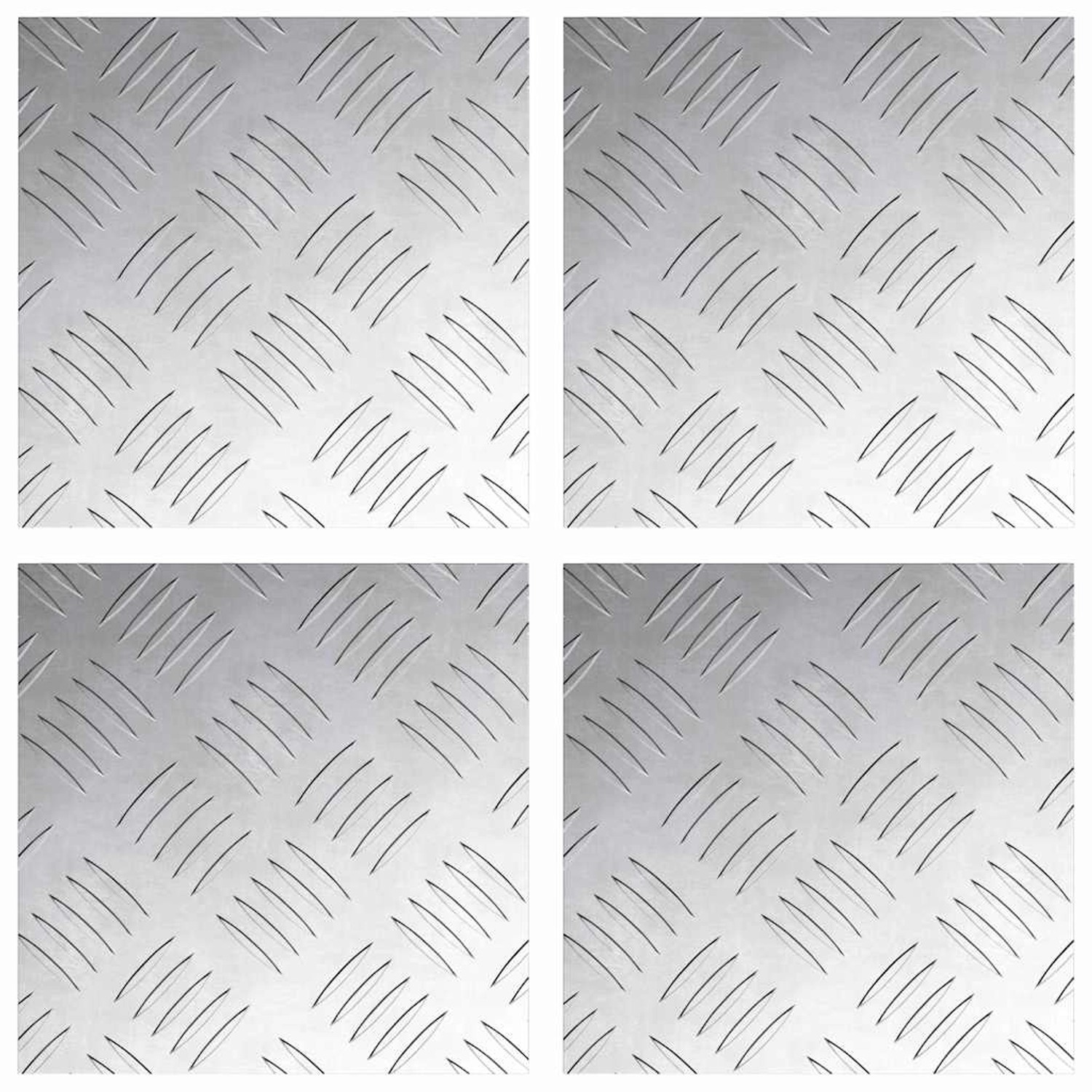 vidaXL Rautenscheiben 4 Stk Silber 20 x 20 cm Aluminium 4104238