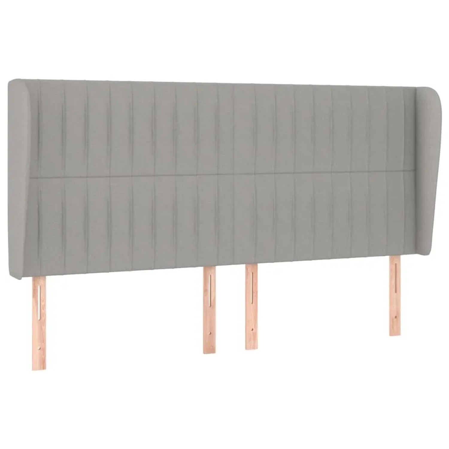Hellgraues Boxspringbett mit Stoffbezug und Kopfteil, vidaXL, 180x200 cm.