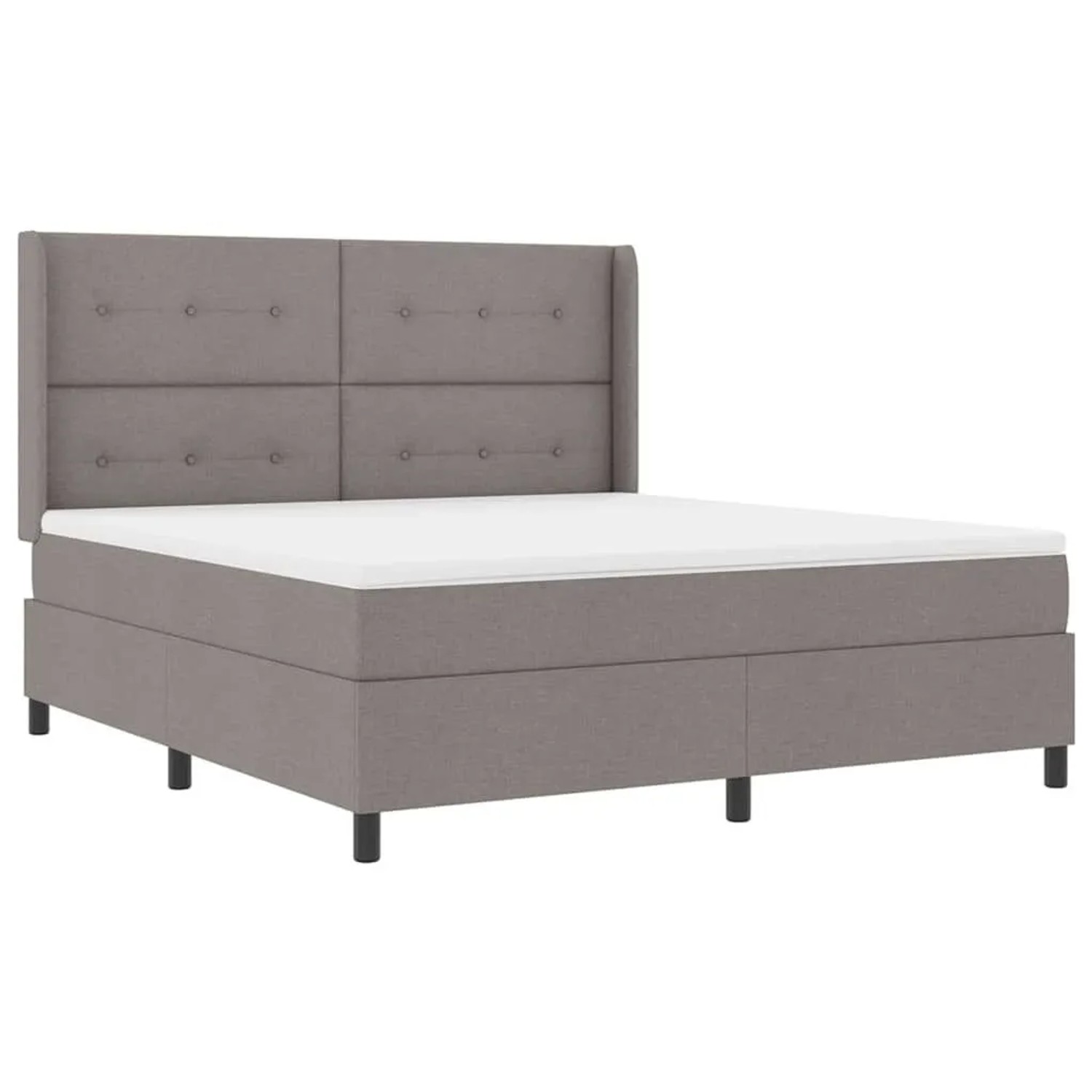 vidaXL LED Boxspringbett mit Matratze Taupe 180 x 200 cm Stoff 3343522