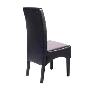 CHEFGASTRO Esszimmerstuhl 6er-Set Gepolstert 102x44x54cm Sitzhöhe 47cm Leder Dunkle Beine Schwarz