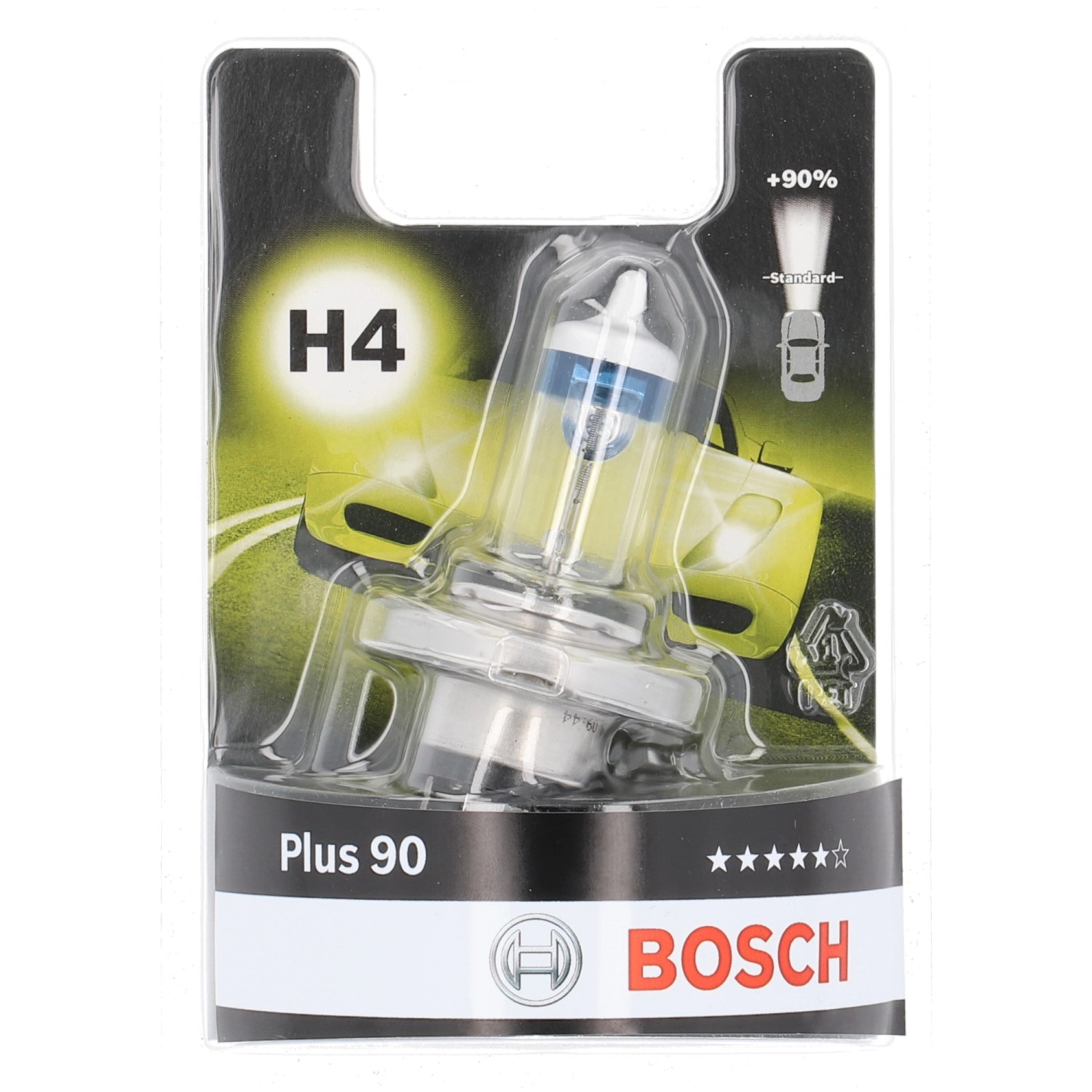 Bosch GLL H4 Plus90 Halogen-Fahrzeuglampe für mehr Licht und Sicherheit im Straßenverkehr.
