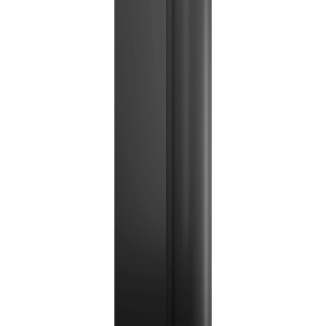 Detailaufnahme: Schwarzes Profil der Schulte Eckeinstieg Duschkabine mit Klarglas.