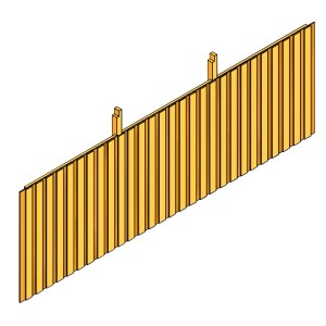 Skan Holz Rückwand für Carport Emsland, 180 cm hoch, aus unbehandelter Deckelschalung Leimholz.