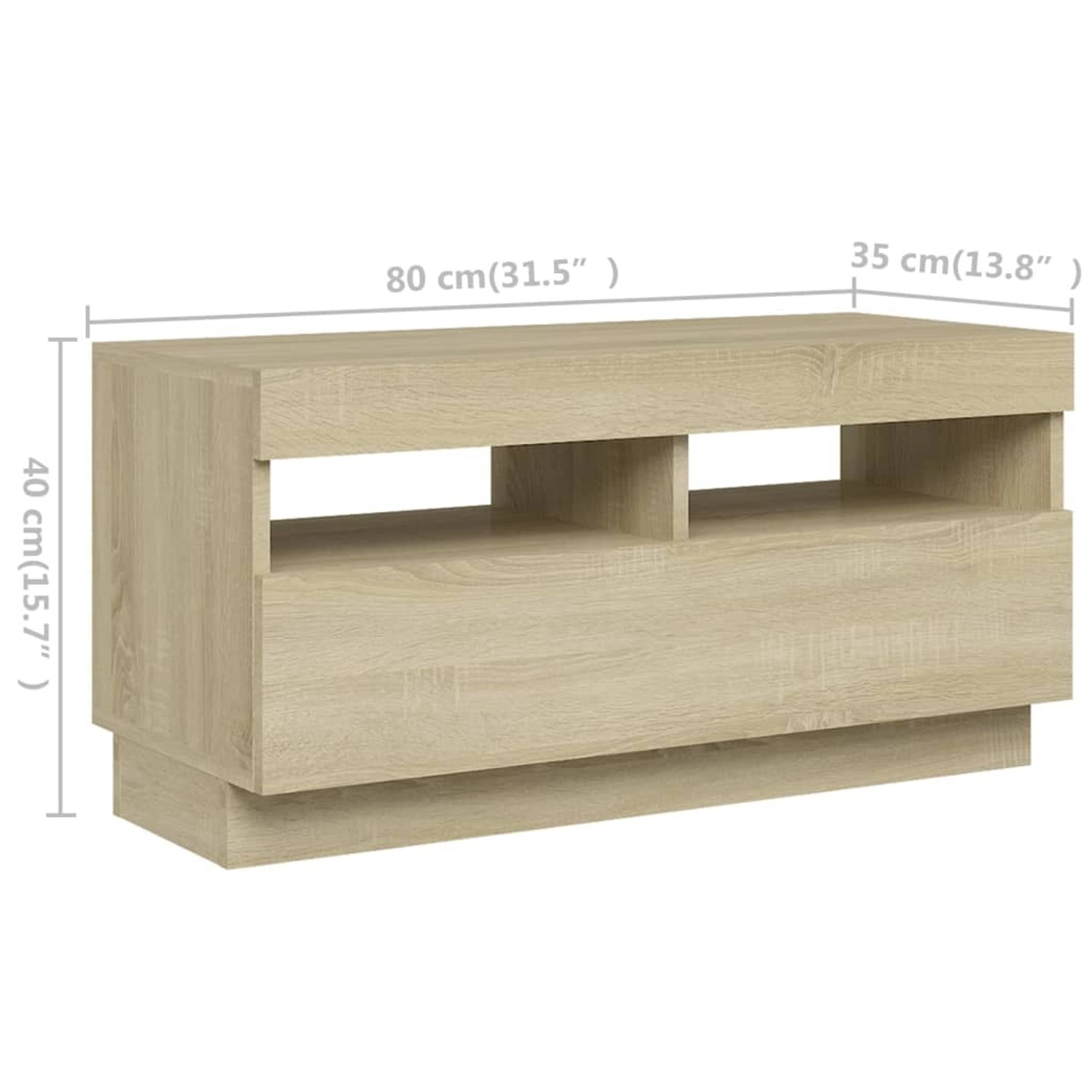 vidaXL TV-Schrank TV-Schrank mit LED Leuchten Sonoma Eiche 260x35x40 cm Low günstig online kaufen