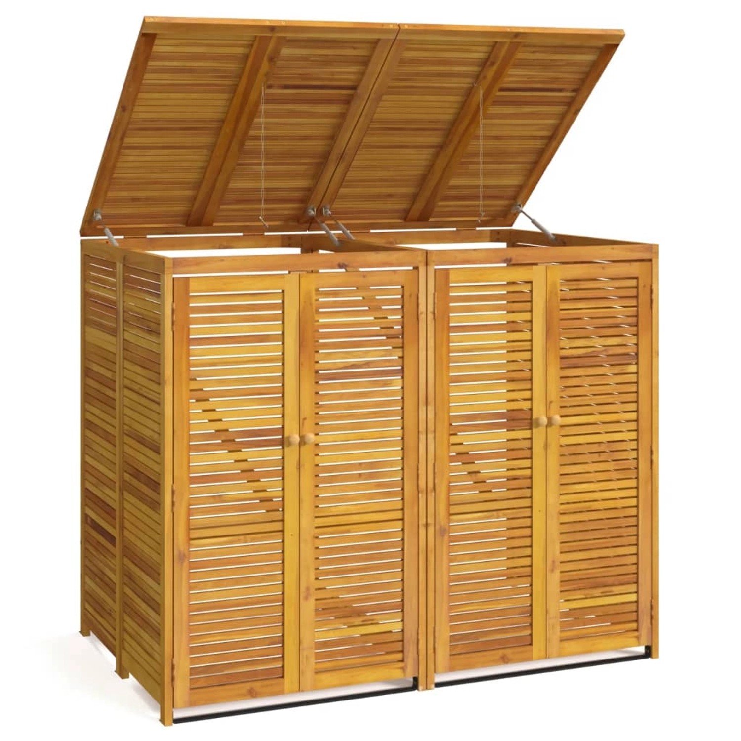 Thumbnail - vidaXL Mülltonnenbox für 2 Tonnen 140x89x117 cm Massivholz Akazie
