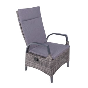 Garden Pleasure Hochlehner Almada 2er Set, grau-anthrazit, mit verstellbarer Lehne.