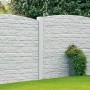 Betonzaun Bogenplatte Fels, 200x45x3 cm, als Sicht- und Lärmschutz im Garten.