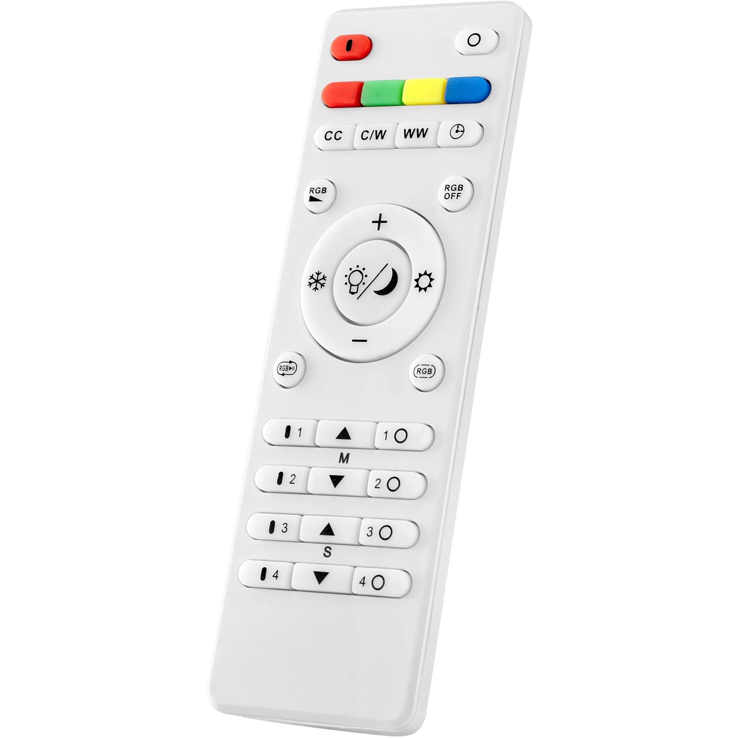 Fernbedienung für Brilliant LED-Panel Abie mit RGB-Farbsteuerung, weiße Ausführung.