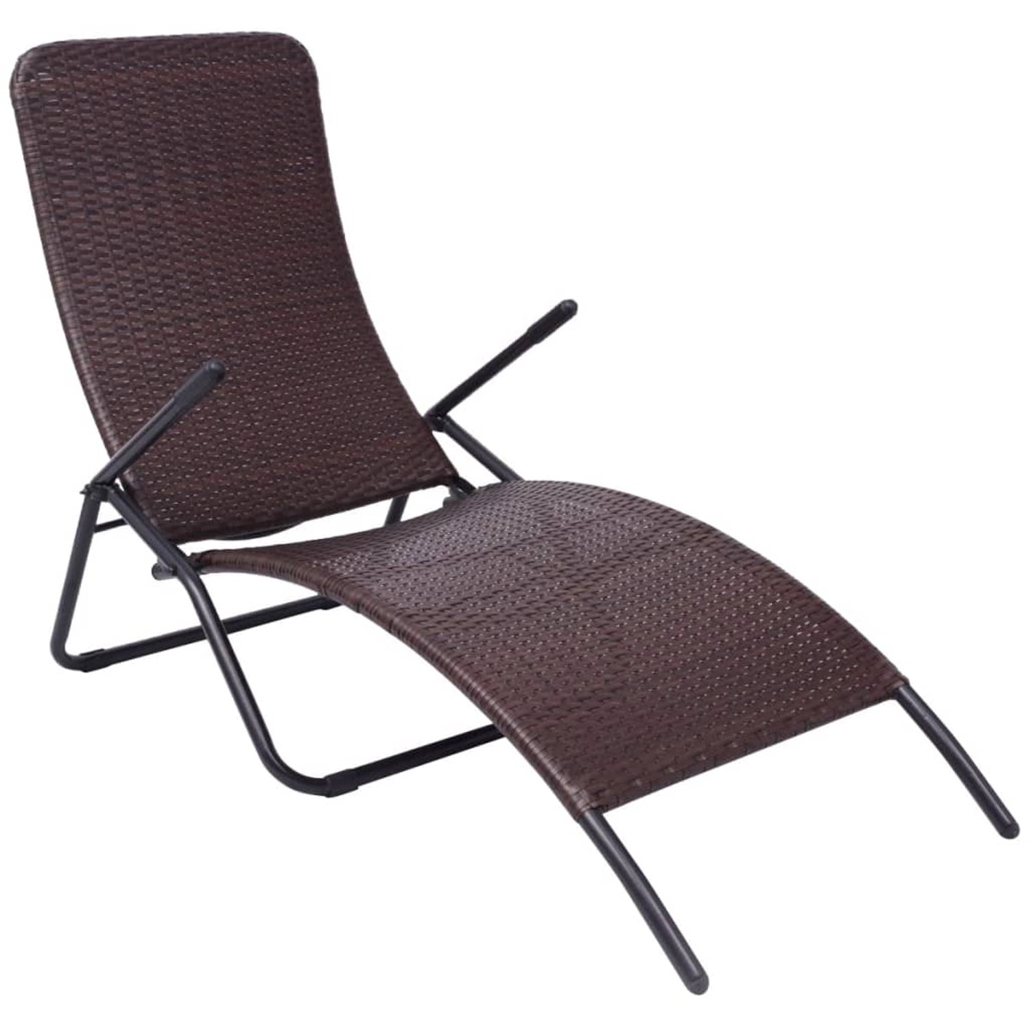 vidaXL Sonnenliege Klappbar Poly Rattan Brown 42945