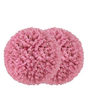 2er Set: Rosa Kunstpflanze Eukalyptus Kugel, 28cm, für Haus und Garten.