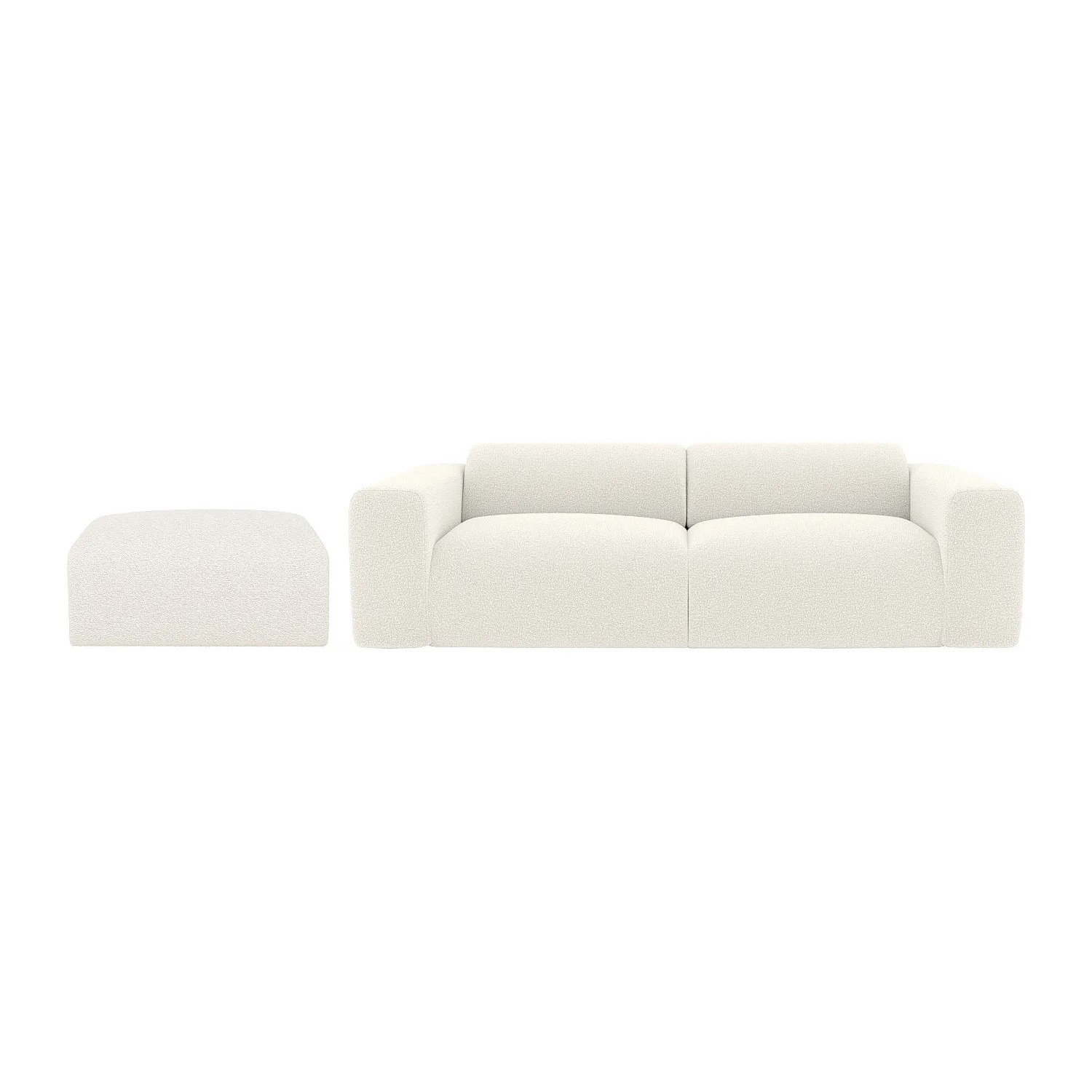 Vente-unique Sofa Ohne Schlafmöglichkeit Pogni Weiß 75 cm  205 cm
