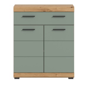 Inn.Furn Badezimmer Kommode in Grün und Eiche 74 x 88 cm Shawn