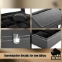 BigDean Uhrenbox für 12 Uhren, schwarzes Kunstleder, Glasdeckel, Aufbewahrung für Herrenuhren.