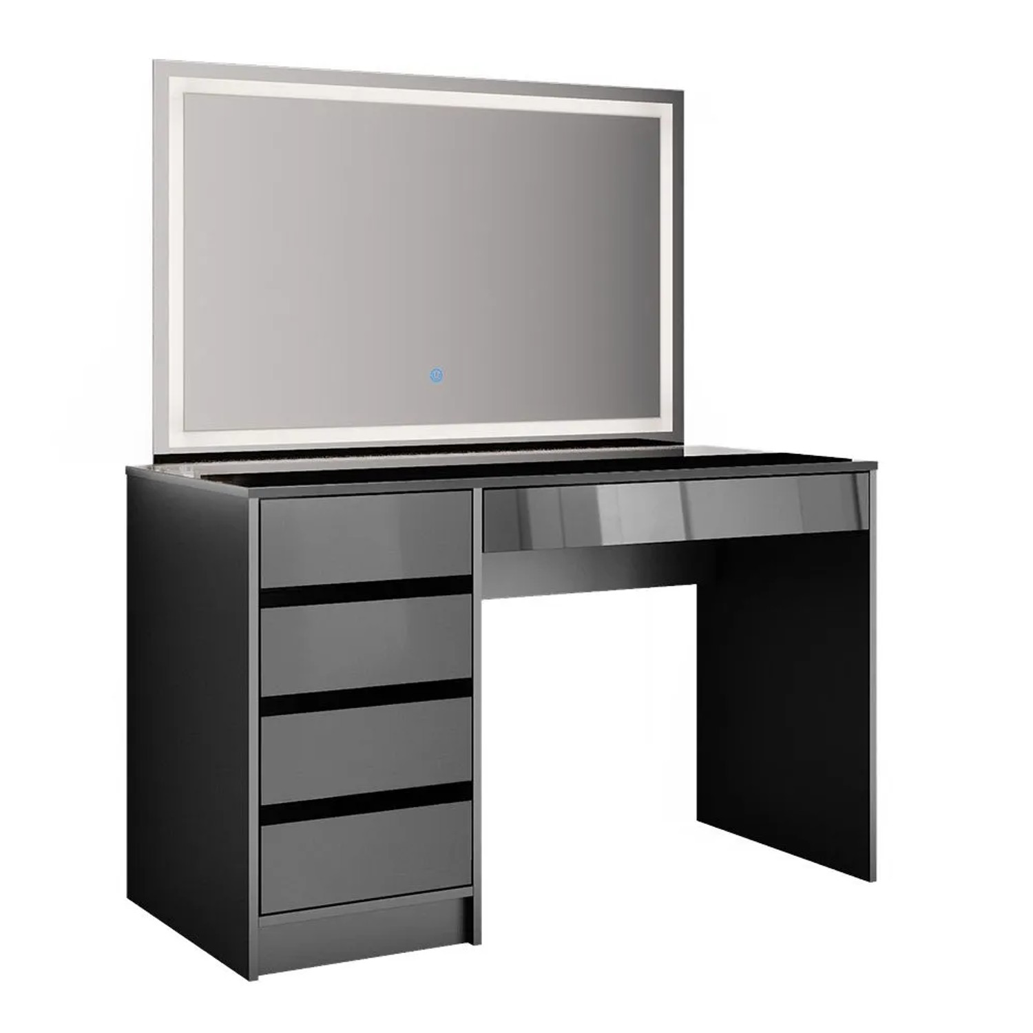 Vicco Schminktisch Sherry Anthrazit 120 x 145 mit LED-Spiegel