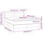 vidaXL Boxspringbett dunkelbraun (140x200 cm) mit Matratze, Stoffbezug, Maße.