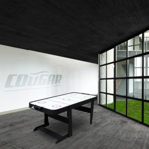 Schwarzer, faltbarer Cougar Airhockey Tisch Icing für Spiel & Spaß im Innenbereich.