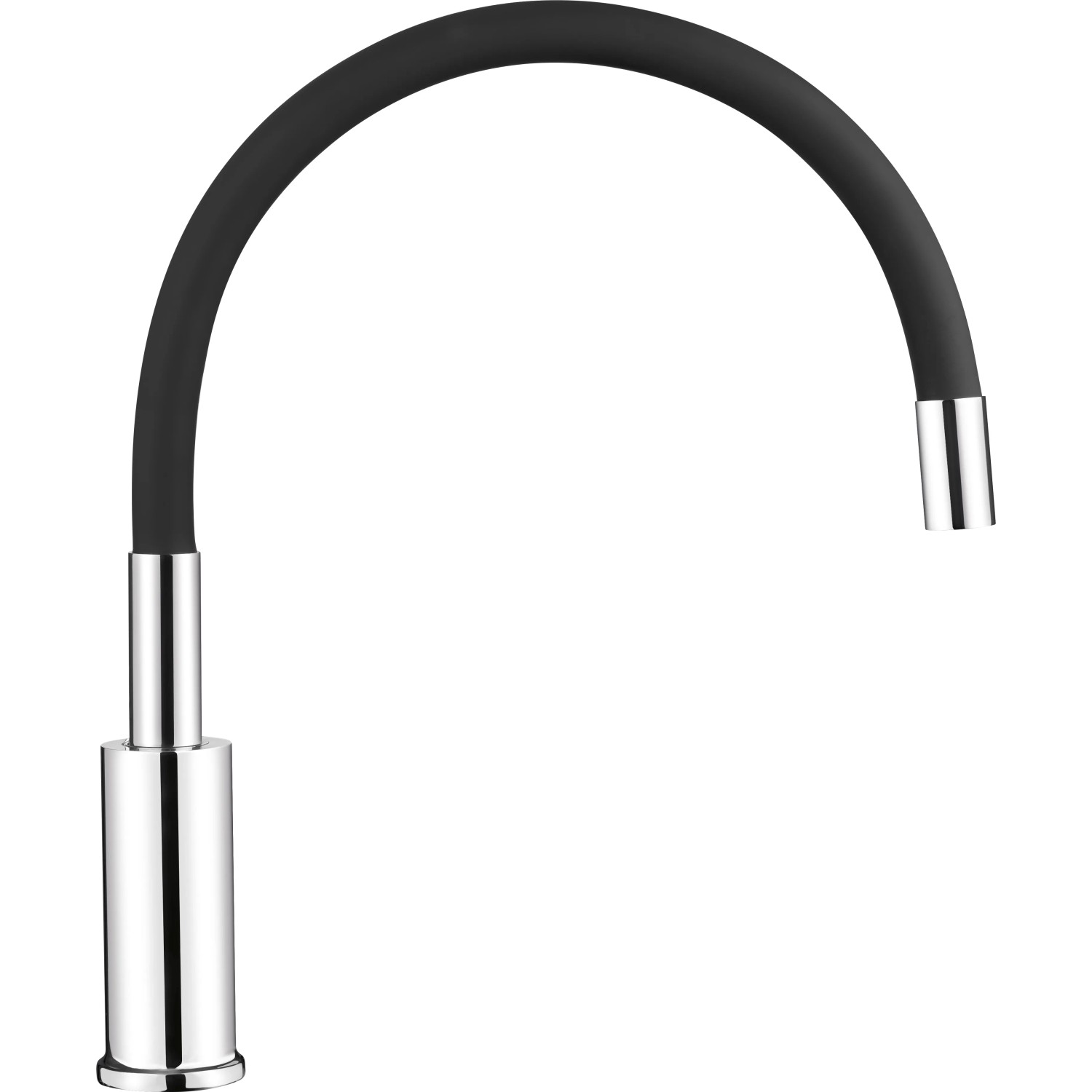 baliv Küchenarmatur KI-1100 Chrom-Schwarz mit flexiblem, schwenkbarem Auslauf.