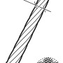 Conacord Stahl-Drahtseil 3 mm, 6x7-FC Ausführung. Detailansicht des Mehrzweckseils mit Querschnitt.