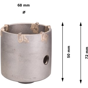 Bosch Hohlbohrkrone Pro SDS-plus-9 CoreCutter Ø 68 mm für Schalterdosen in Beton, Mauerwerk, Kalksandstein.