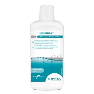 Bayrol Calcinex 1 l Flasche zur Verhinderung von Kalkablagerungen im Pool.