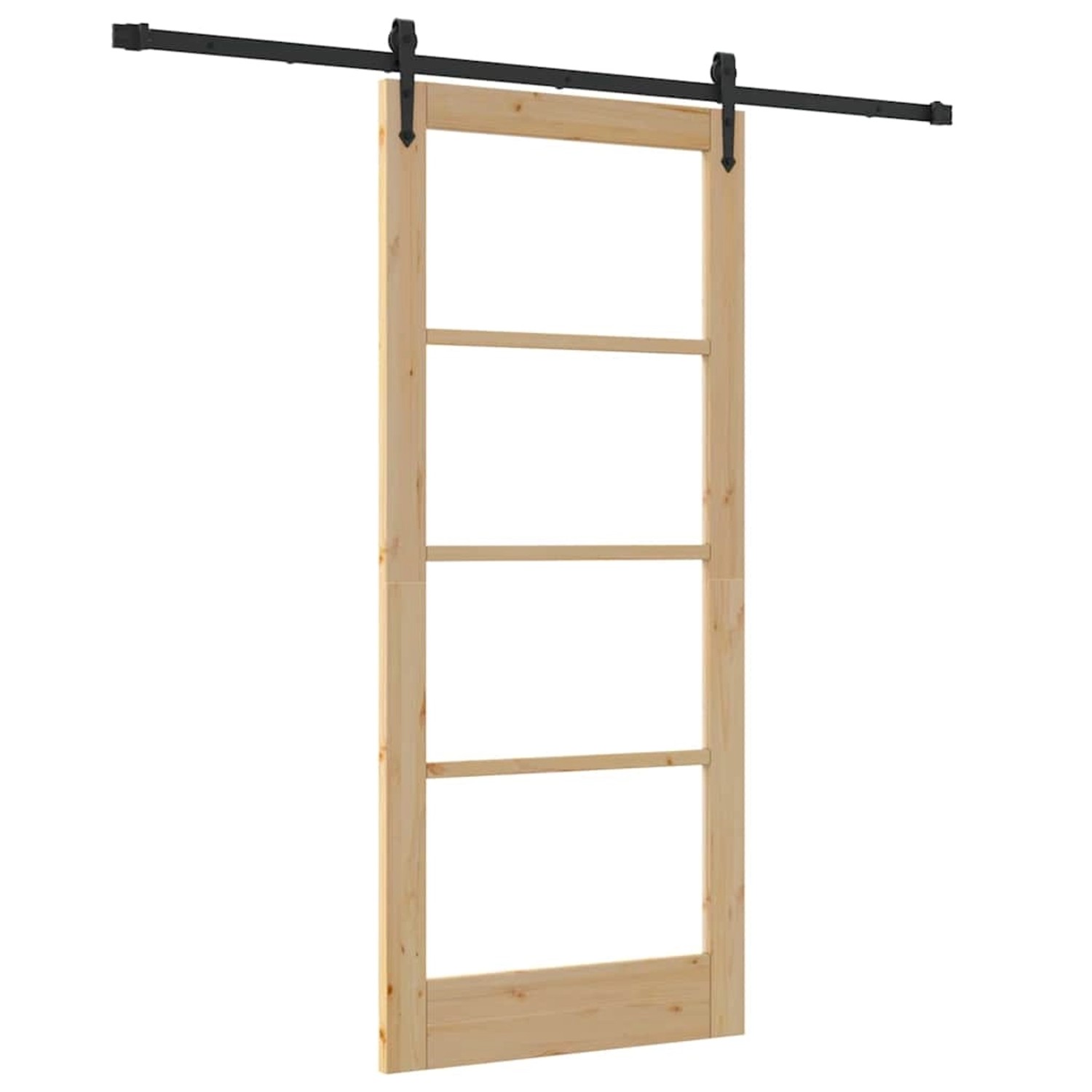 vidaXL Schiebetür Braun 86 x 198,5 cm Holz und Metall 3332395 günstig online kaufen