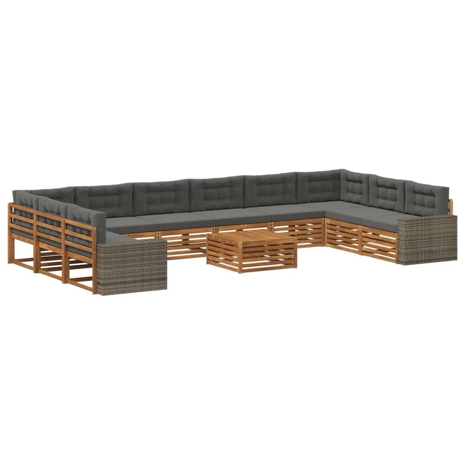 vidaXL Sofagarnituren mit Kissen 11 Stk Massivholz Akazie 3383940