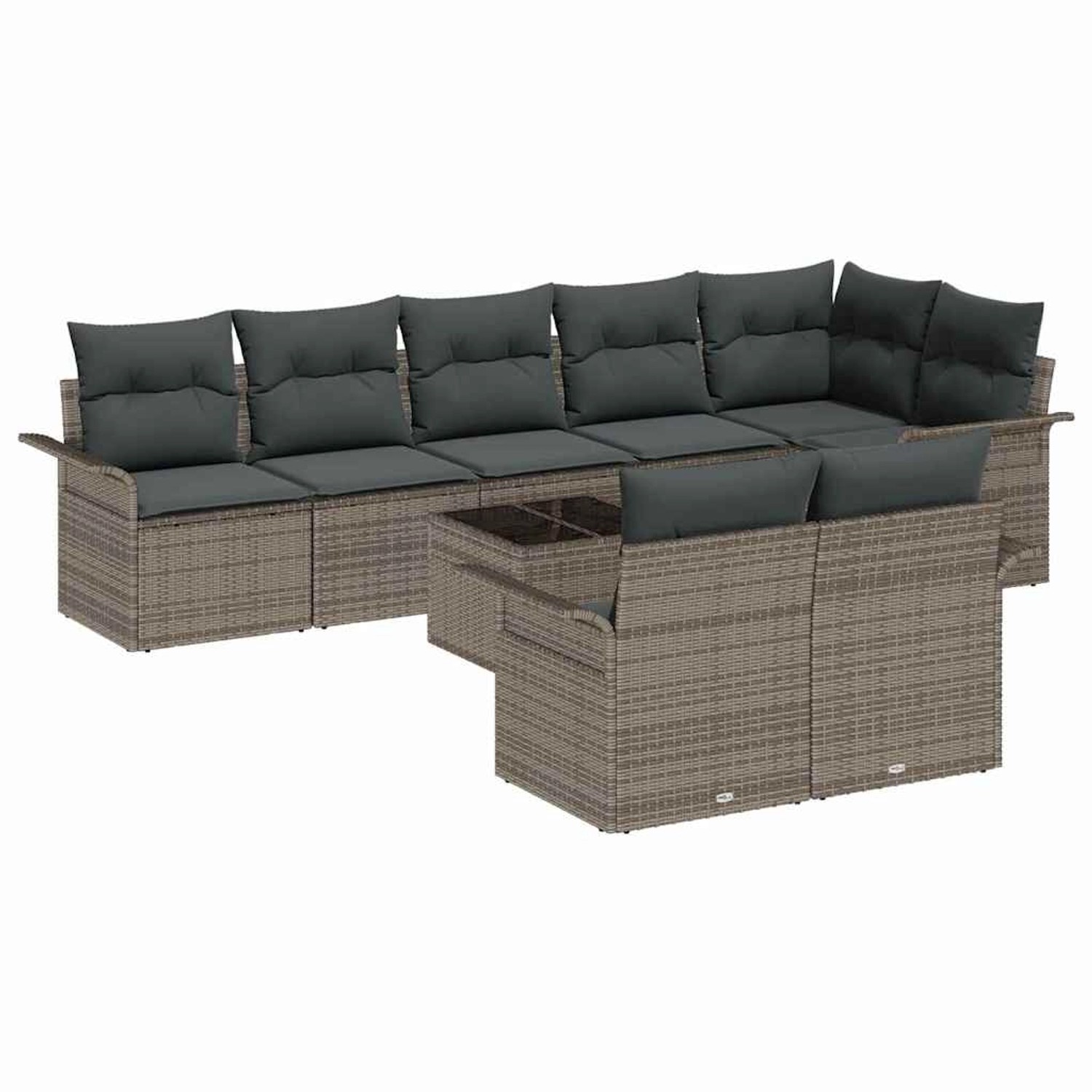 vidaXL 8-Teiliges Garten-Sofa-Set mit Kissen in Schwarz aus Poly Rattan 335 günstig online kaufen