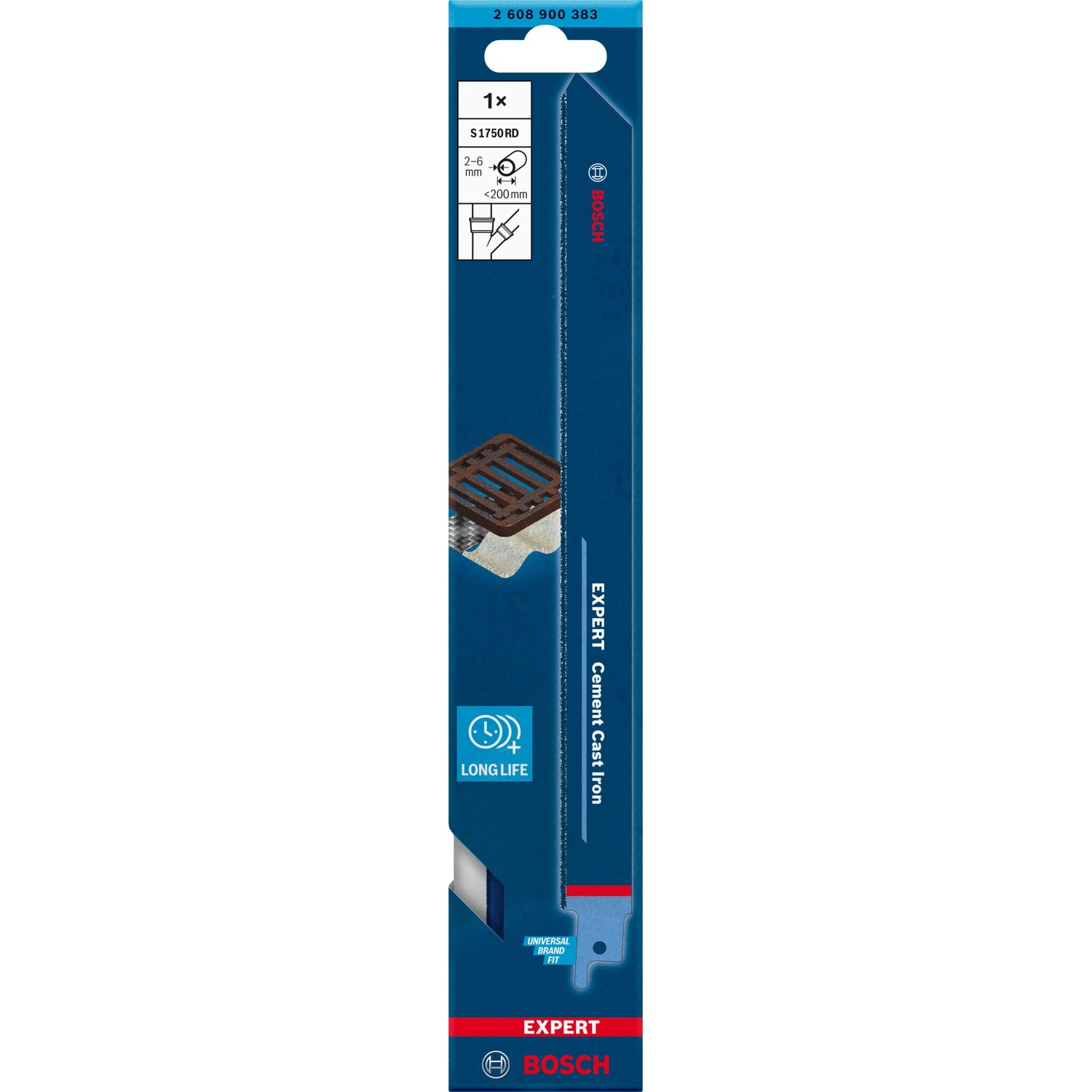 Bosch Expert Säbelsägeblatt S 1750 RD für Zementguss, lange Lebensdauer.